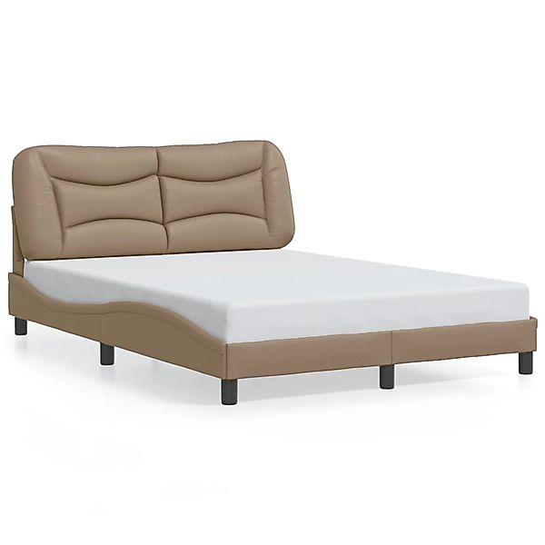 vidaXL Bettgestell ohne Matratze Hvar Cappuccino-Braun 140x200 cm Kunstlede günstig online kaufen