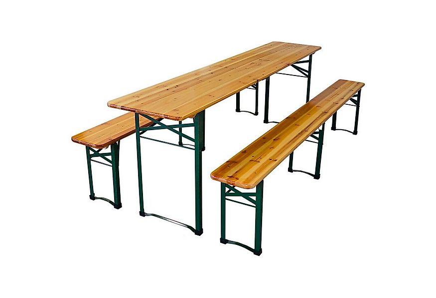 CHEFGASTRO® Bierzeltgarnitur Bistrotisch 3-teilig mit 1x Tisch & 2x Bierbän günstig online kaufen