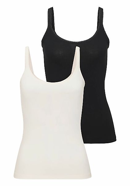 LASCANA Spaghettitop 2er Pack, schön gerundeter Ausschnitt, verstellbare Tr günstig online kaufen