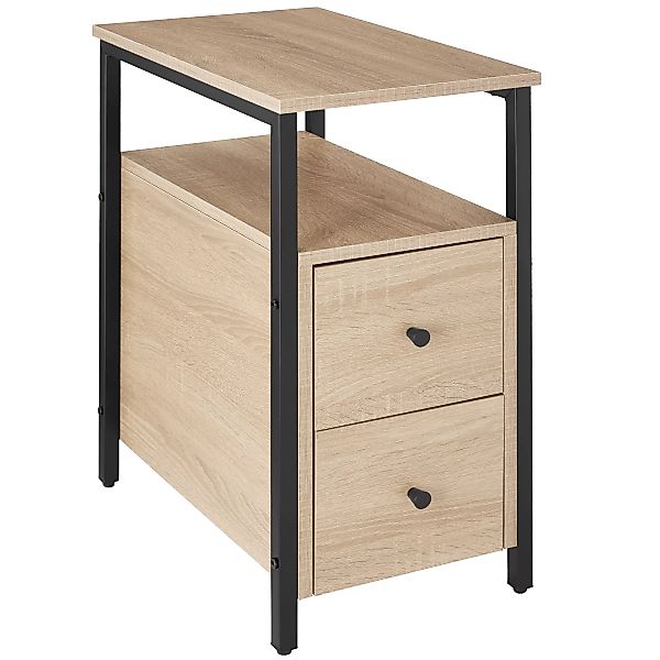 Nachttisch Tullamore 49,5x30x61,5cm - Industrial Holz hell, Eiche Sonoma günstig online kaufen