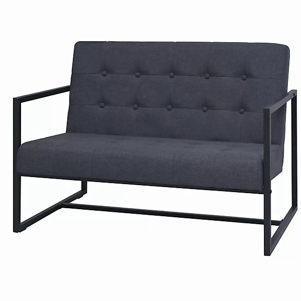 2-sitzer-sofa Mit Armlehnen Stahl Und Stoff Dunkelgrau günstig online kaufen