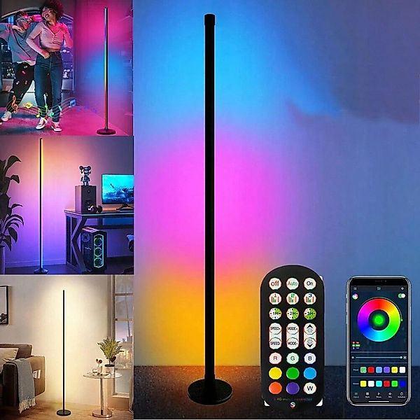 POPOLIC LED Stehlampe 120 cm Eckleuchte günstig online kaufen
