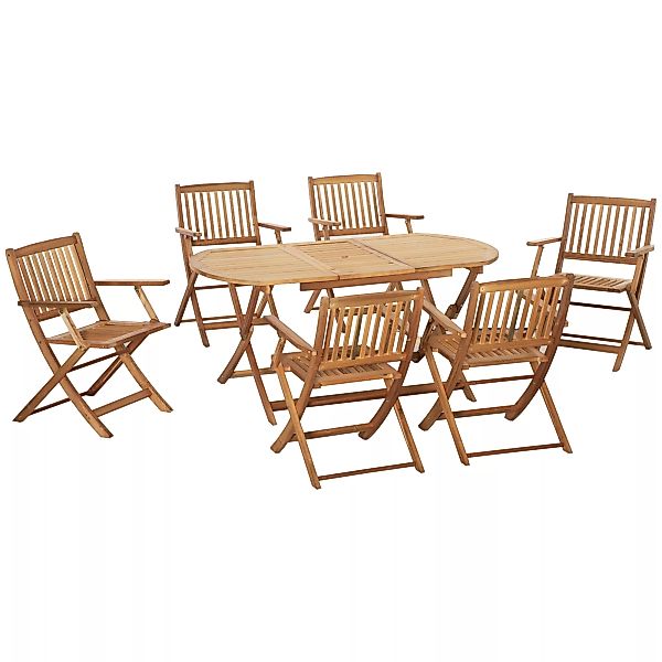 Outsunny Sitzgruppe für 6 Personen Essgruppe Klappbar Gartenmöbel Set Massi günstig online kaufen