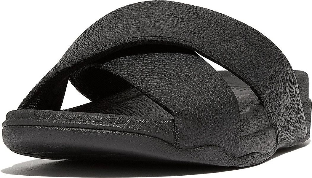 Fitflop Surfer Mens Tumbled-Leather Cross Slides Sandale günstig online kaufen