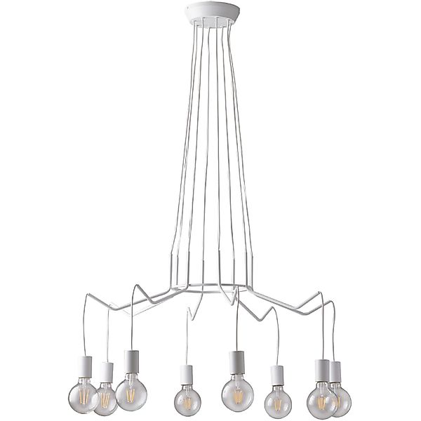 Luce Design Kronleuchter Habitat 8-flammig Weiß Ø 85 cm günstig online kaufen