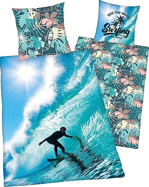Herding Young Collection Wendebettwäsche Surfer, Renforcé, günstig online kaufen