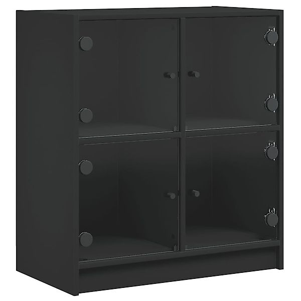 vidaXL Beistellschrank Beistellschrank mit Glastüren Schwarz günstig online kaufen
