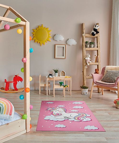 Andiamo Kinderteppich »Einhorn«, rechteckig, 6 mm Höhe, Kurzflor, Motiv Ein günstig online kaufen