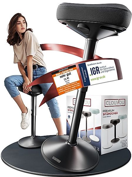 CLOUVOU Arbeitshocker Nexus Bürohocker - Ergonomischer Hocker Büro -, höhen günstig online kaufen