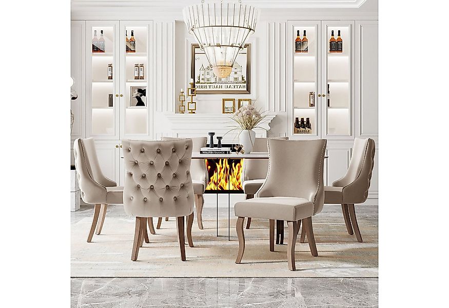 Flieks Esszimmerstuhl (6er Set, 6 St), Küchenstühle Polsterstuhl mit Rücken günstig online kaufen