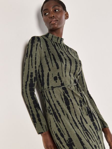 Apricot Druckkleid Streifenkleid, (2-tlg., Stoffgürtel) mit günstig online kaufen