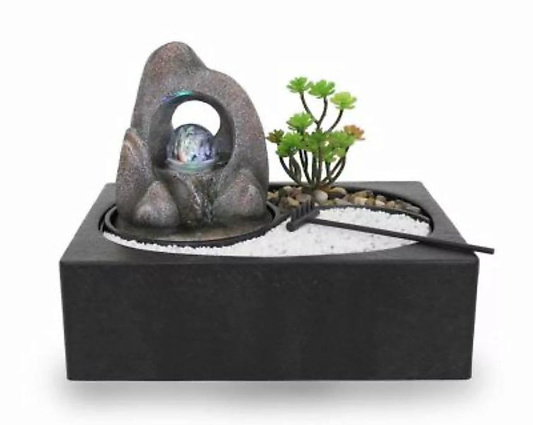 KIOM Tischbrunnen Zen Garten ZenGarden Rock Led grau günstig online kaufen