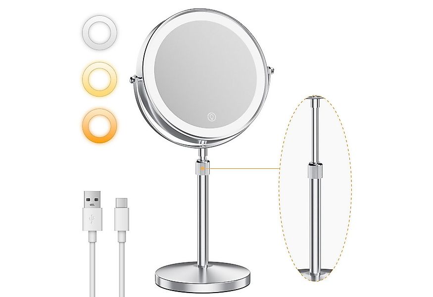 skelo Kosmetikspiegel Schminkspiegel mit Beleuchtung, 10-fach Vergrößerung, günstig online kaufen