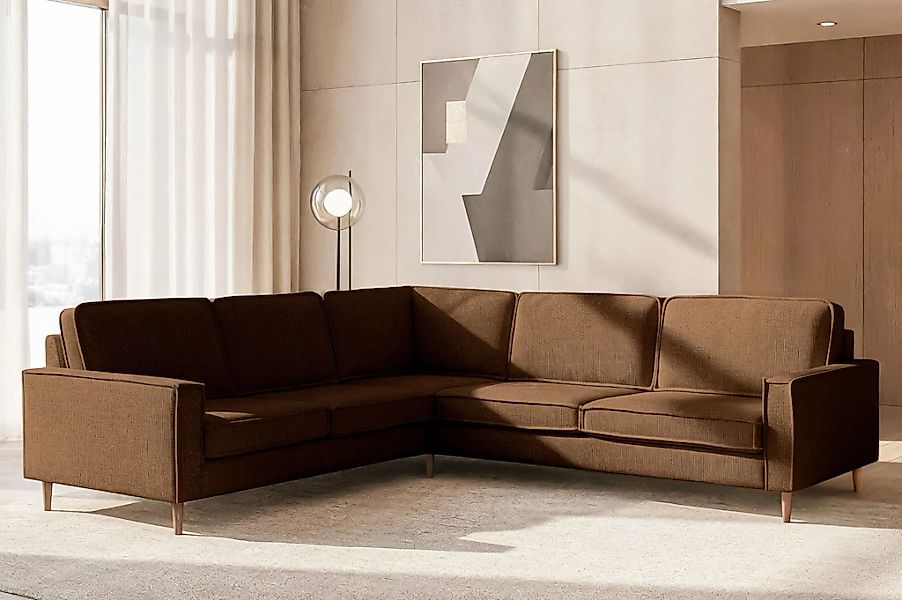 Home affaire Ecksofa "Pinto Skandi, 290 cm, Chenille, Struktur, Ottomane li günstig online kaufen