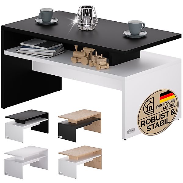 Couchtisch Sacramento Weiß/Anthrazit 95x55x50cm günstig online kaufen