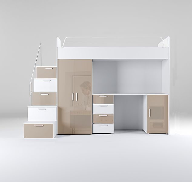 Luxusbetten24 Hochbett Kinderhochbett Dream mit Schreibtisch, günstig online kaufen