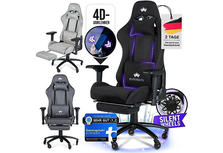 ELITESEATS Gaming-Stuhl Ergonomisch [TESTSIEGER] Kratzerfreie Rollen Atmung günstig online kaufen