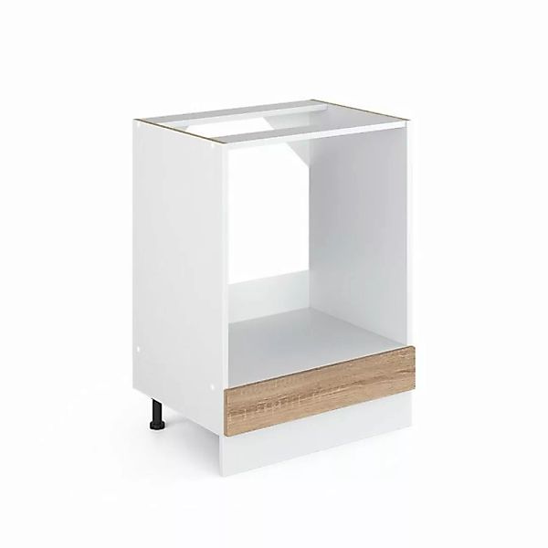 Livinity® Herdumbauschrank R-Line, Sonoma/Weiß, 60 cm, AP Eiche günstig online kaufen