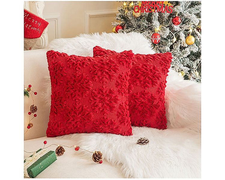 Qelus Kissenbezüge Kissenbezug Weihnachtsbaum Bestickt Zottelig Weihnachtsk günstig online kaufen