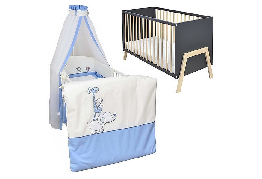 Baby-Delux Komplettbett Babybett Juna Komplettset Anthrazit, 10-tlg., Kinde günstig online kaufen