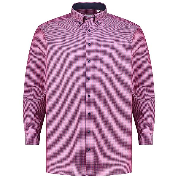 ETERNA Kariertes Businesshemd, bügelfrei, langarm Farbe blau/rot Größe: 49 günstig online kaufen