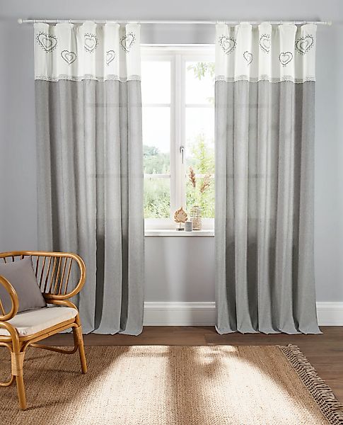 OTTO home Gardine "Louis" Kräuselband 1 Stk. tlg. halbtransparent, aus Bio- günstig online kaufen