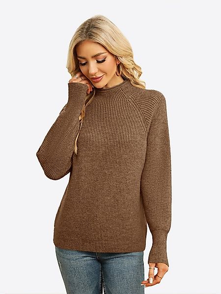 Imily Bela Sweater Damen Lockerer pullover mit Stehkragen (Packung, 1-tlg., günstig online kaufen