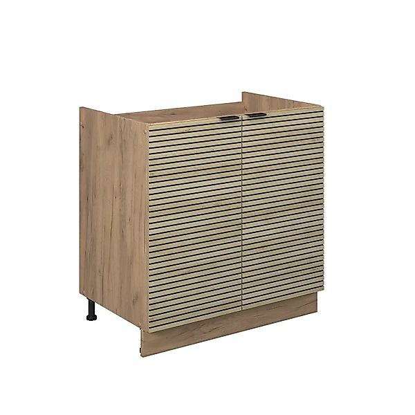 Vicco Spülenunterschrank Fame-Line Eiche Paneel 80 cm ohne Arbeitsplatte günstig online kaufen