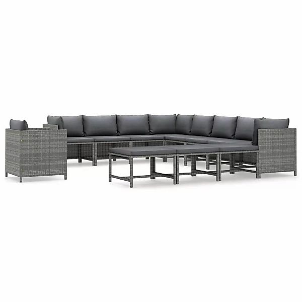 vidaXL Gartenlounge-Set 12-tlg. Garten-Lounge-Set mit Kissen günstig online kaufen