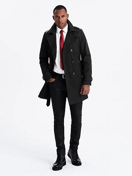 OMBRE Trenchcoat Eleganter Herren Trenchcoat SLIM FIT mit Gürtel günstig online kaufen