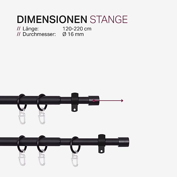Bestlivings Gardinenstange Stilgarnitur mit Endstücken - günstig online kaufen