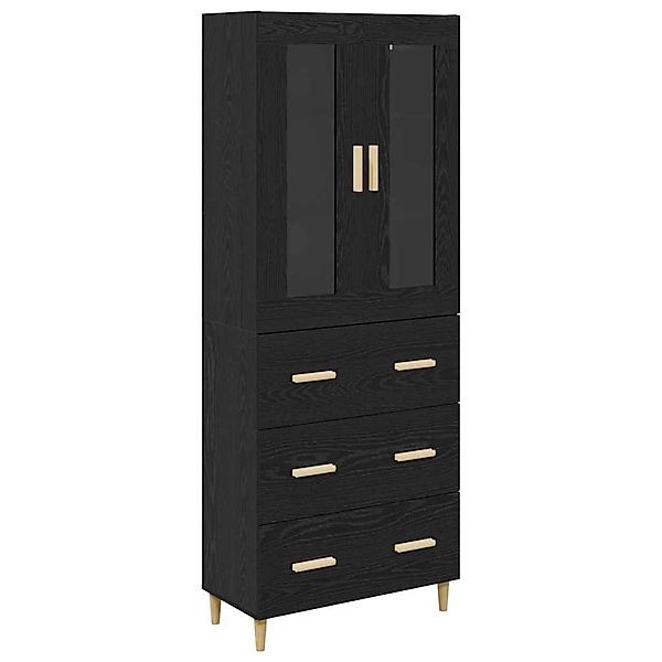 vidaXL Highboard Wandmontiert 2 Stk Schwarz Eichen-Optik Holzwerkstoff 3416 günstig online kaufen
