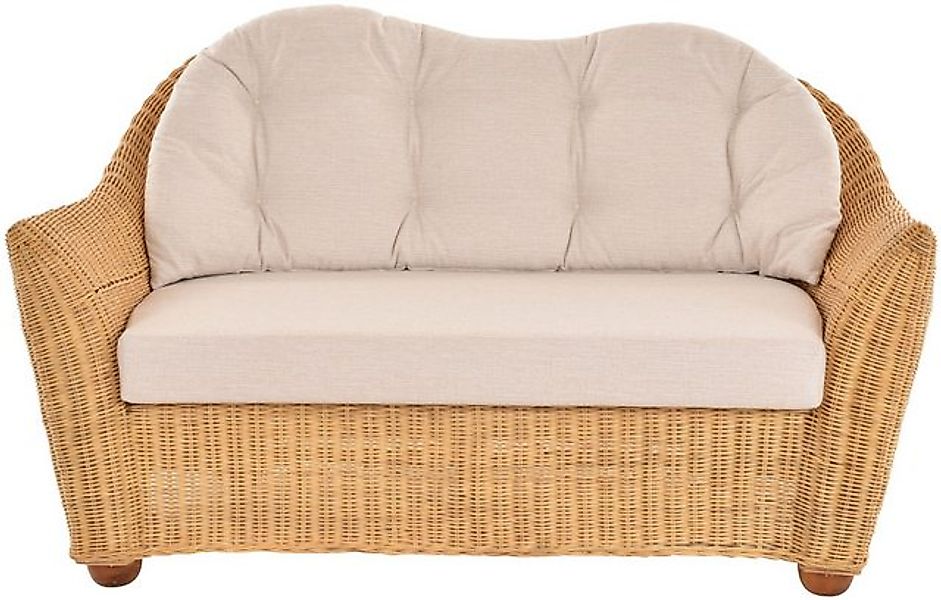 Krines Home Loungesofa Wohnzimmer Rattansofa Nassau Korbsofa Wintergarten L günstig online kaufen
