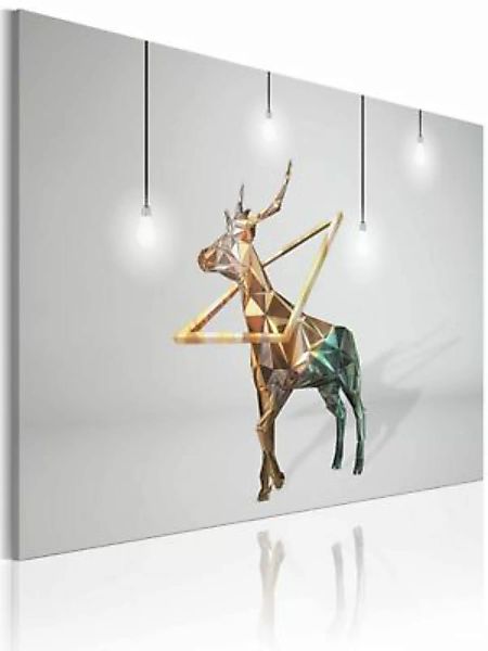 artgeist Wandbild Goldener Hirsch gold/grau Gr. 60 x 40 günstig online kaufen
