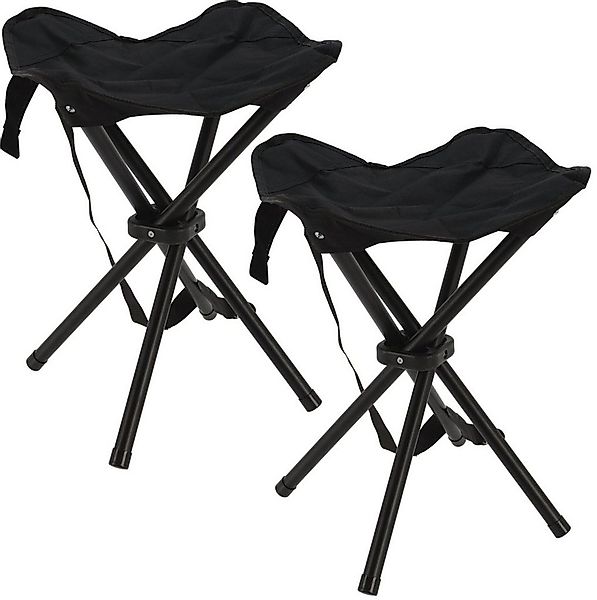 Koopman Campinghocker Klapphocker Anglerhocker Niedrig 40 cm Schwarz 2 er S günstig online kaufen
