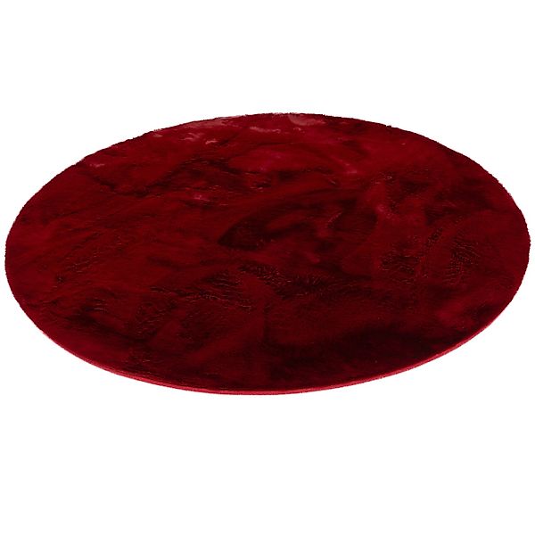 Pergamon Luxus Super Soft Fellteppich Plush Rund Rot 80x80cm günstig online kaufen
