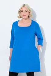 Ulla Popken Longshirt Longshirt A-Linie Carré-Ausschnitt günstig online kaufen