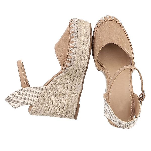Ital-Design Damen Keilabsatz-Sandalen mit Jute-Detail Plateaupumps günstig online kaufen