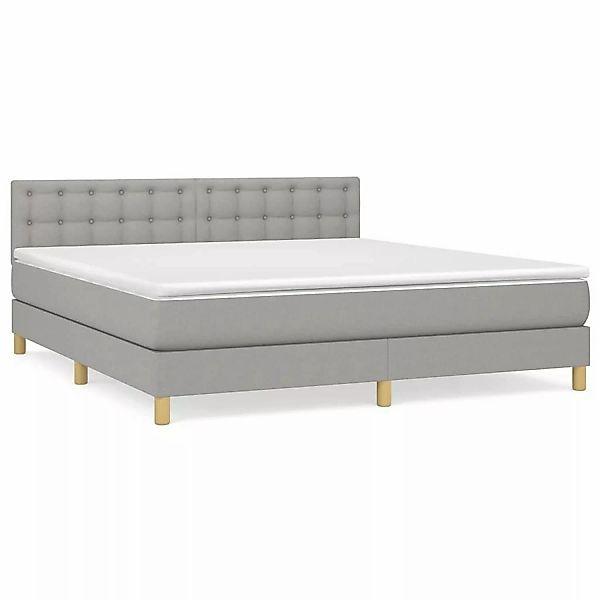 vidaXL Boxspringbett mit Matratze Hellgrau 160x200 cm Stoff1399728 günstig online kaufen