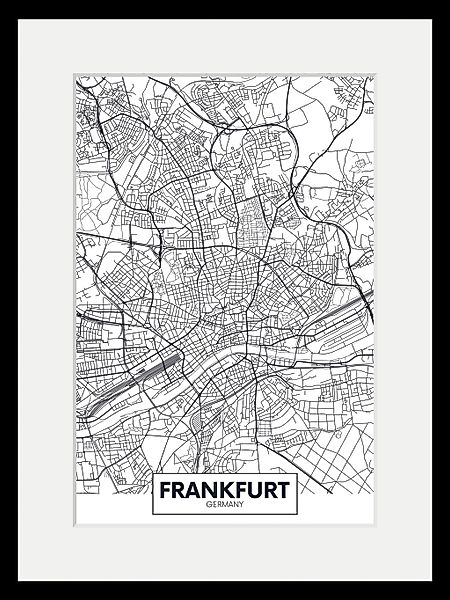 queence Bild "Frankfurt Stadtkarte", Städte-Schriftzug-Deutschland-Stadt-Fr günstig online kaufen