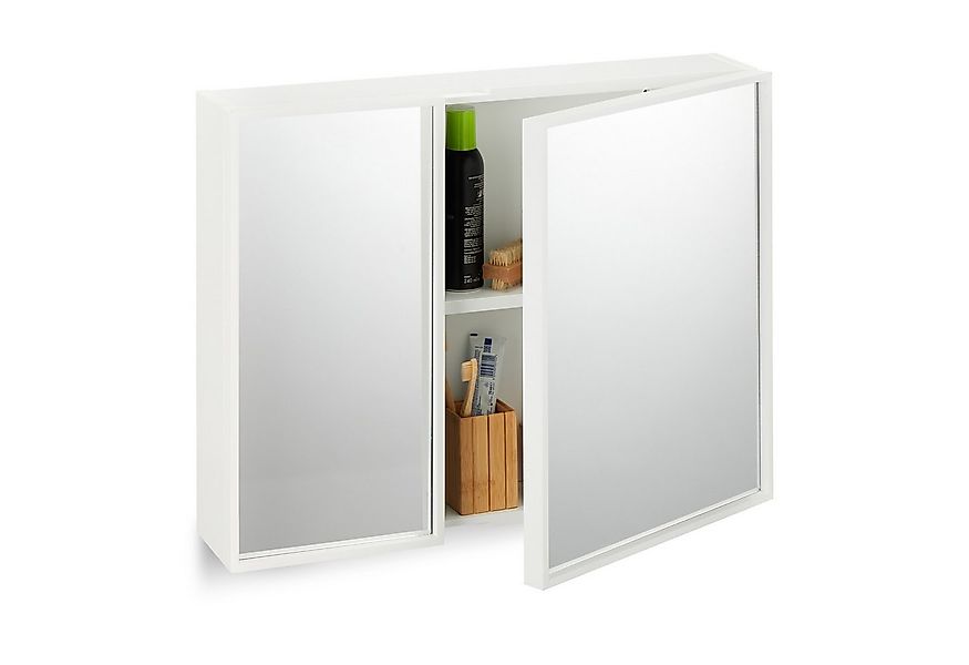 relaxdays Badezimmerspiegelschrank Spiegelschrank 2-türig günstig online kaufen