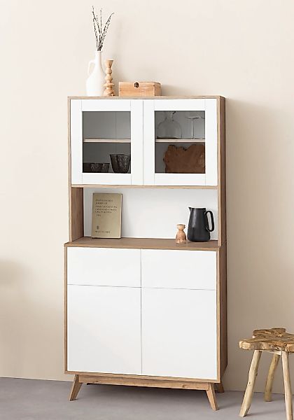 Home affaire Buffet "Skandi", 2 Glastüren, 2 Holztüren und 2 Schubkasten, B günstig online kaufen