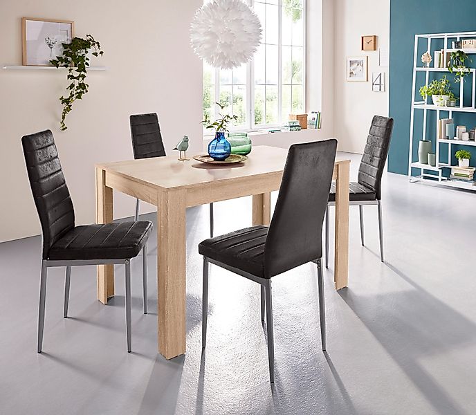 INOSIGN Essgruppe "mit Tisch und 4 Stühlen", (Set, 5 tlg.), Tischbreite 120 günstig online kaufen