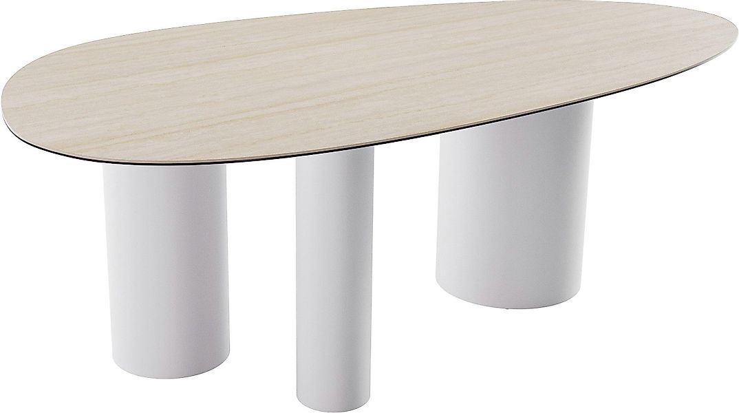 DELIFE Esstisch Edge, Oval Keramik Laminam®Travertino günstig online kaufen