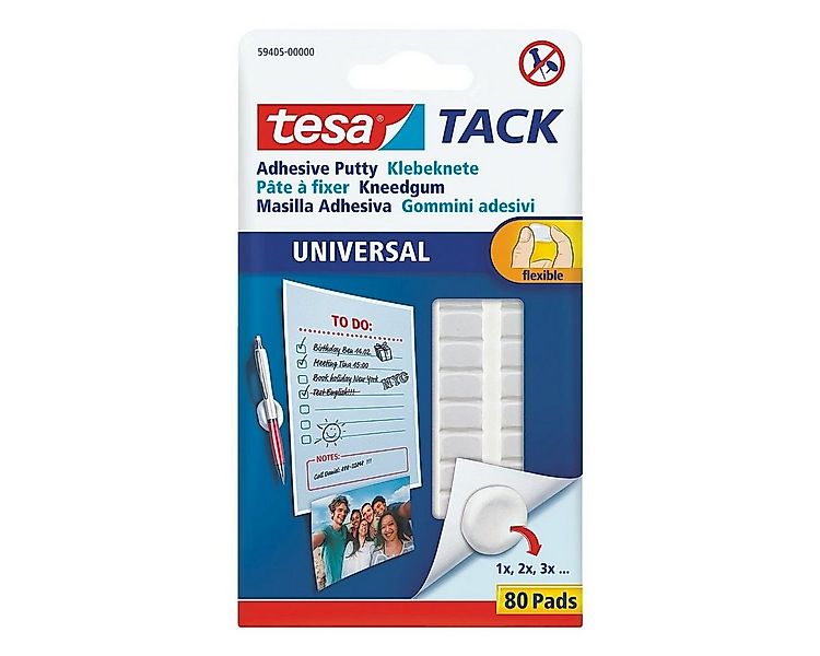 tesa Klebepad TACK (80-St) Klebeknete transparent und flach, wiederablösbar günstig online kaufen