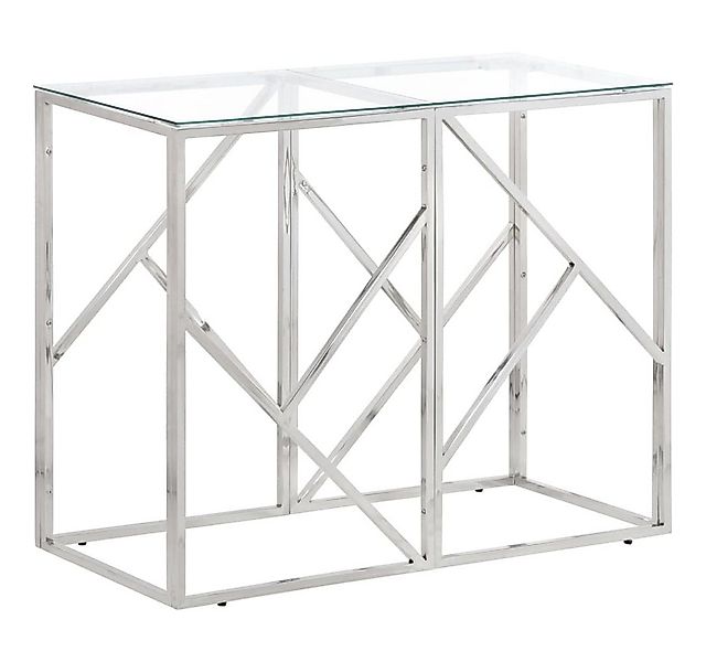 vidaXL Beistelltisch Konsolentisch Silbern Edelstahl und Hartglas (1-St) günstig online kaufen