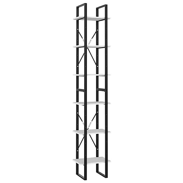 vidaXL Bücherregal 6 Fächer Weiß 40x30x210 cm Holzwerkstoff 806497 günstig online kaufen