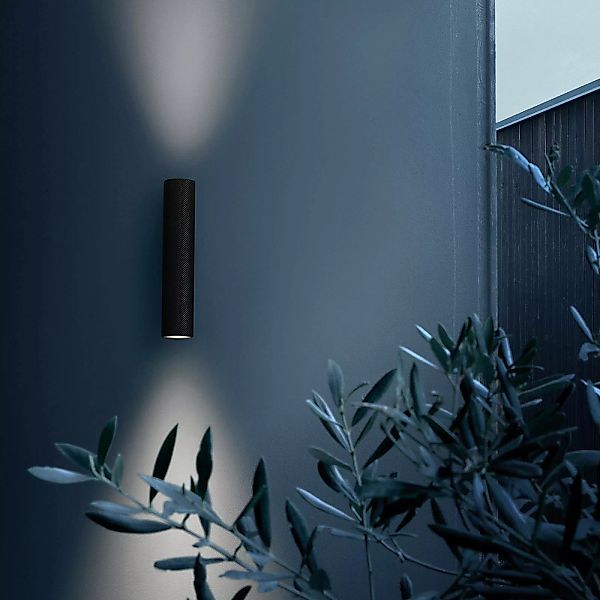 FLOS Flauta Spiga 1 Außenwandlampe, 2.700K schwarz günstig online kaufen