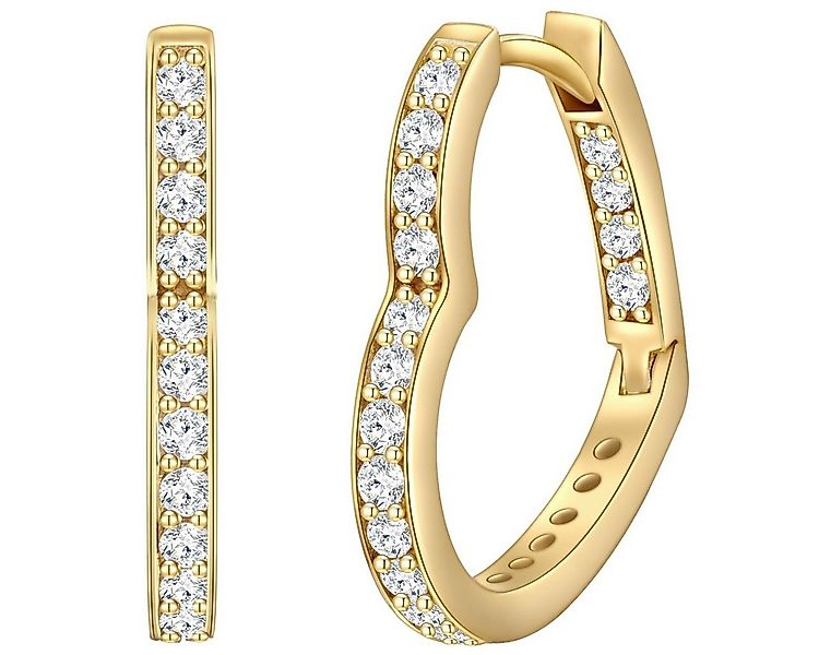 Rafaela Donata Paar Creolen Herz gelbgold, Creolen Sterling Silber gelbgold günstig online kaufen