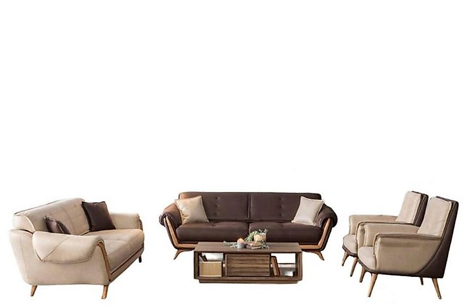 JVmoebel Sofa Luxus Sofagarnitur Couch Set 4tlg. Set Möbel Wohnzimmer günstig online kaufen